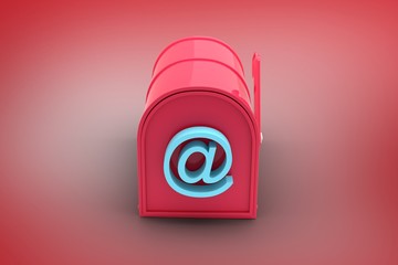 Composite image of red email post box