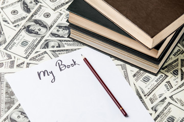 pencil and paper with My Book  words