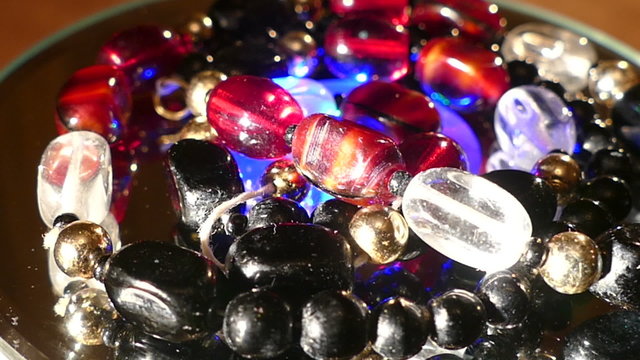 Beads colorful spinning in a circle