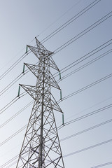 High-voltage power transmission towers