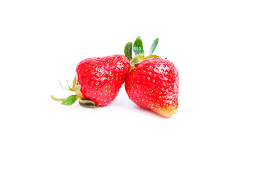 Strawberries isolated on white background