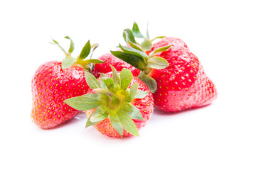 Strawberries isolated on white background