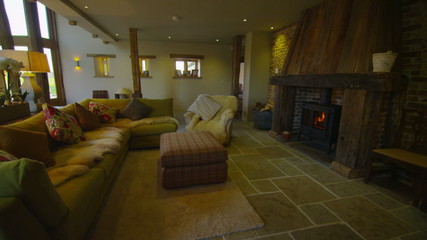 Interior view of the living area in a stylish country home