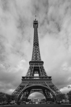 Eiffel Tower. Black and white