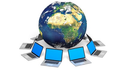 Computer Network. 3D. Global Network XXL