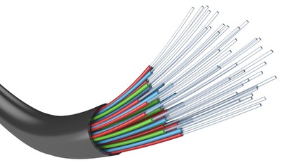 Fiber Optic. 3D. Optic fiber cable