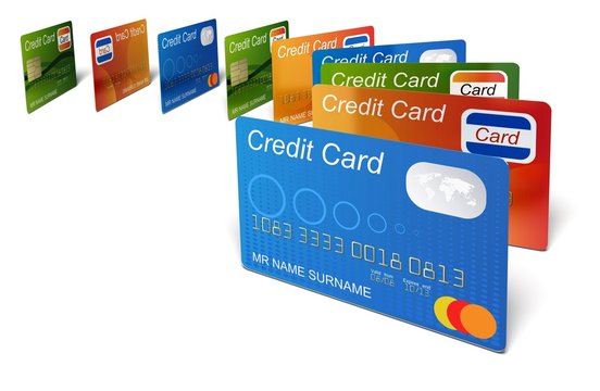Credit Card. 3D. Credit cards