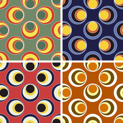 seamless round figures pattern set