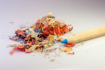 color pencil and sharpener residue
