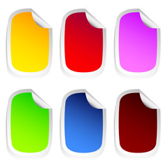 sticker in six color set one vector
