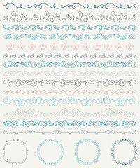 Hand Sketched Borders and Frames, Dividers, Swirls