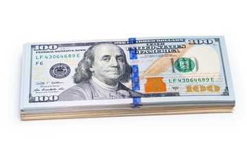 new 100 dollars by close up