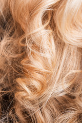 Naklejka premium Strand of curly blond hair on his arm