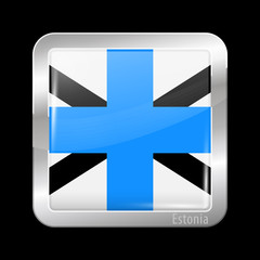 Fototapeta premium Flag of Estonia. Metal Icons