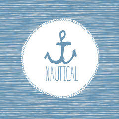 Nautical card hand-drawn