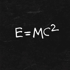 E=mc2 Formula on BlackBoard Texture