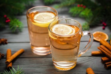 Hot. Two hot  whiskey, rum, apple or brandy toddy cocktail