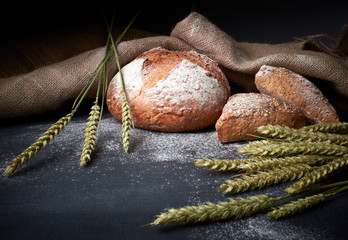 Fresh bread isolated on a white background