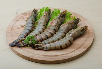 Raw tiger shrimps