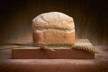 Freshly baked traditional bread on a table
