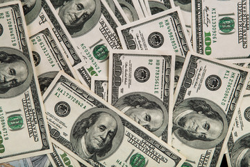 dollars on white background