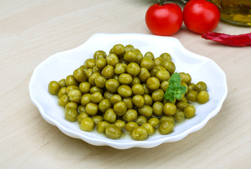 Green canned peas