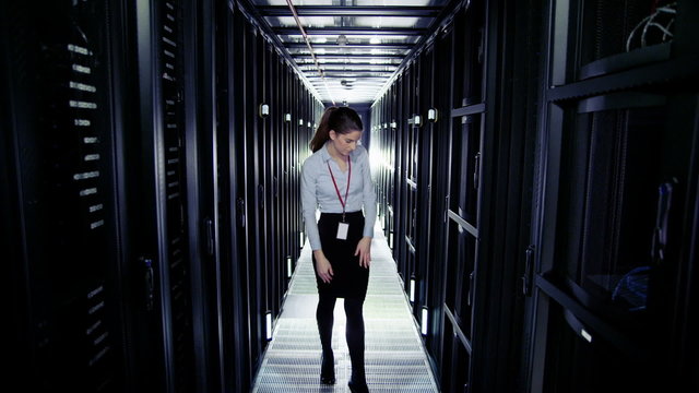 IT engineers working in a data centre