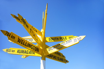 Signpost to the world, Bluff. © Brian Scantlebury