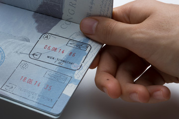 Inside of American Passport with Departure/Arrival stamps