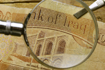 دينار عراقي Iraqi dinar Dinar iraquí دیناری عێراقی - obrazy, fototapety, plakaty