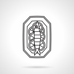 Black line vector icon for seafood