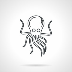 Black line vector icon for octopus