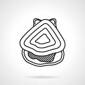 Oyster black line vector icon