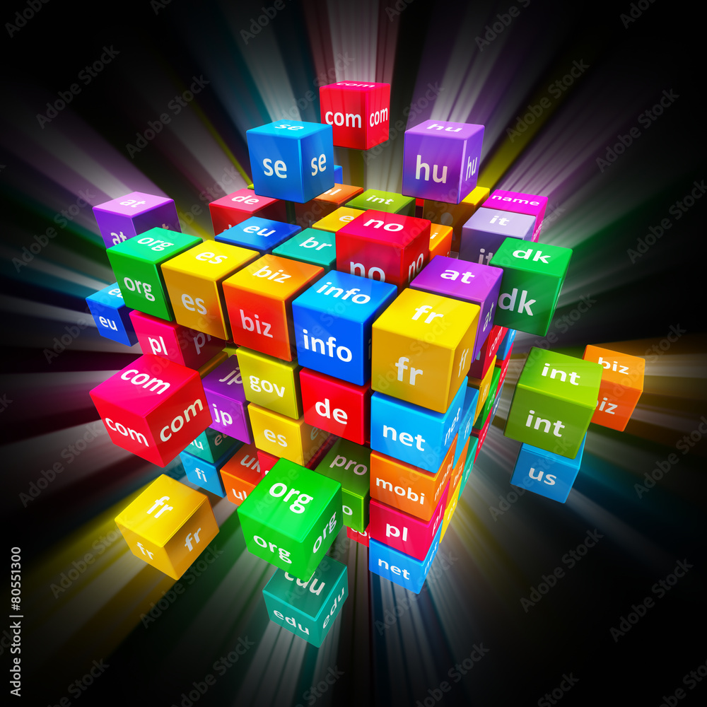 Poster internet and domain names concept