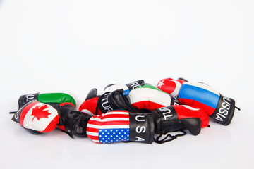 fashioned Boxing Gloves - Stock Image