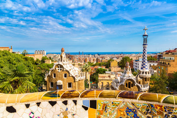 Fototapeta premium Park Guell in Barcelona, Spain