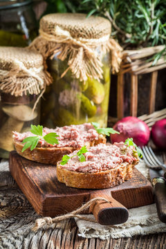 Tasty pate with parsley
