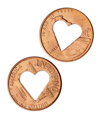 Heart Cut Out of Penny