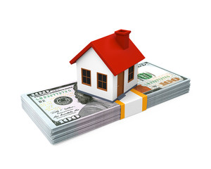 House Icon and Stacks of Dollar Bills