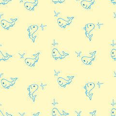 The pattern of whales beige