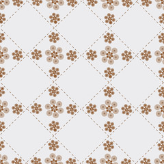 Abstraction with flowers on grey