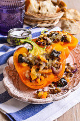 Lentils with roasted vegetables in paprika