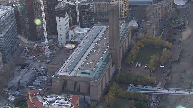 Aerial view above the Tate Modern art gallery in London