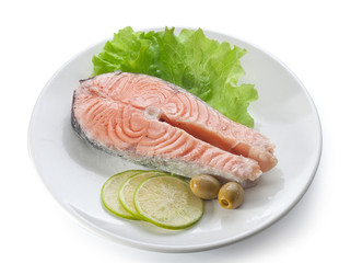 Steamed salmon