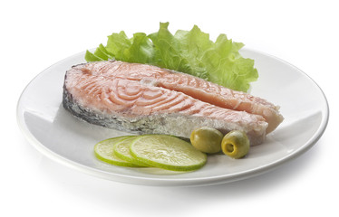 Steamed salmon