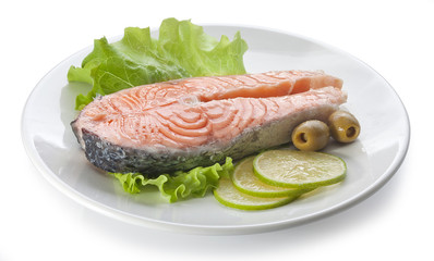 Steamed salmon