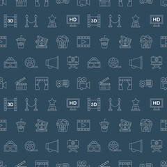 movie line icon pattern set