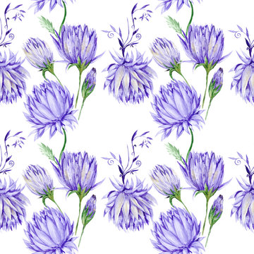 Creative Watercolor Purple Floral Pattern