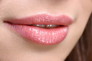 Obraz premium lips close up on a white background