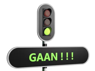 Foto op Canvas Stoplicht op groen "Gaan" © emieldelange